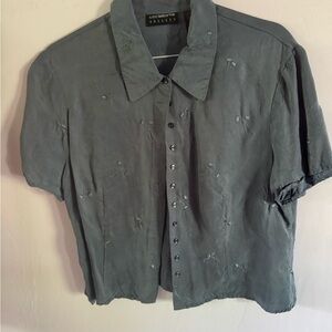 Liz Claiborne Gray Floral Blouse